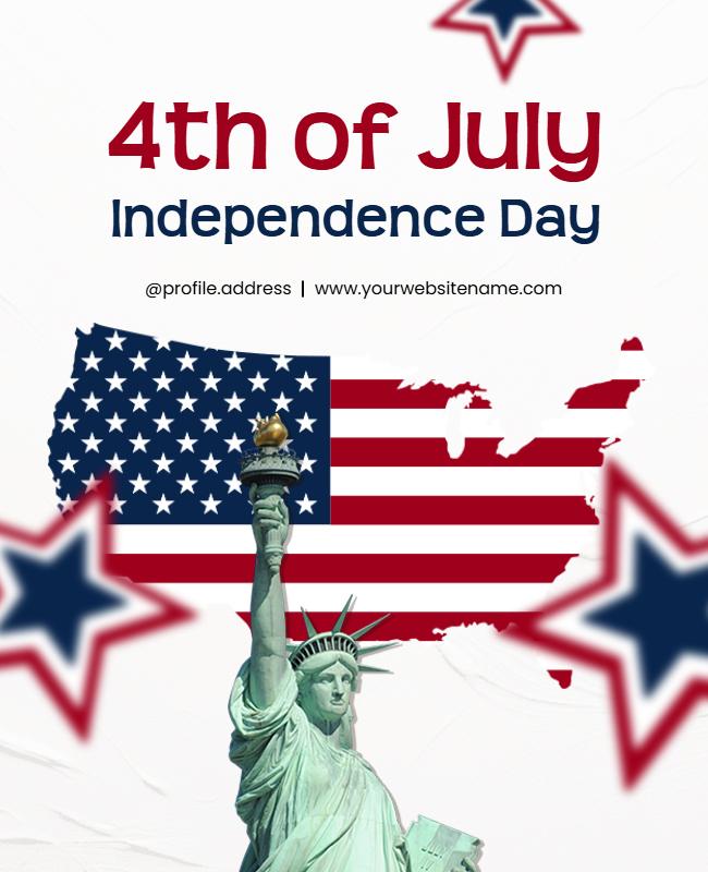 4th of July Statue of Liberty Poster Template