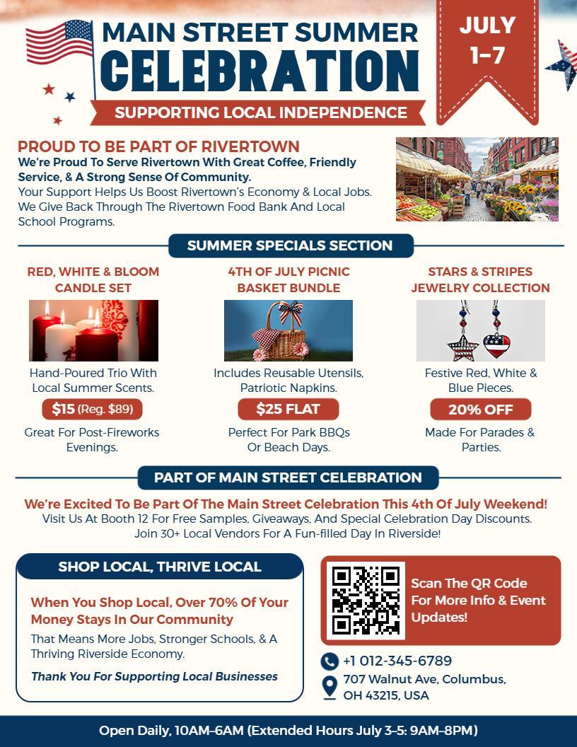 4th of July Summer Celebration Flyer Template