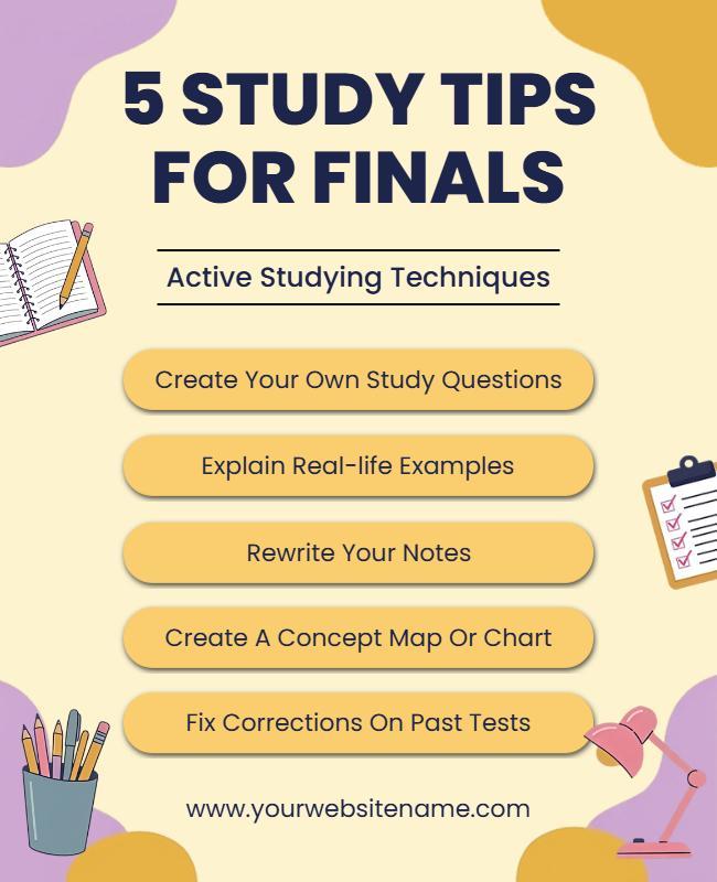 5 Tips for Final Exam Study Flyer Template