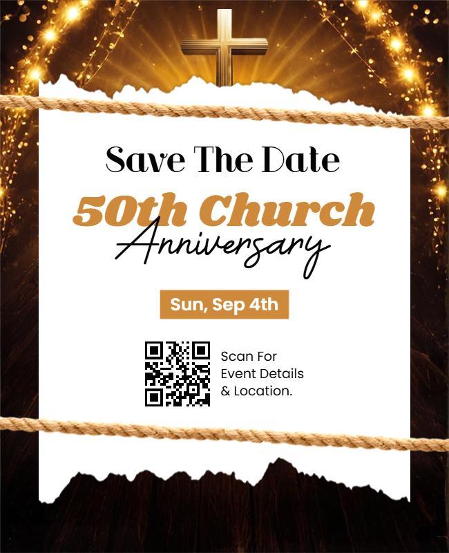 50th Church Anniversary Celebration Flyer Template
