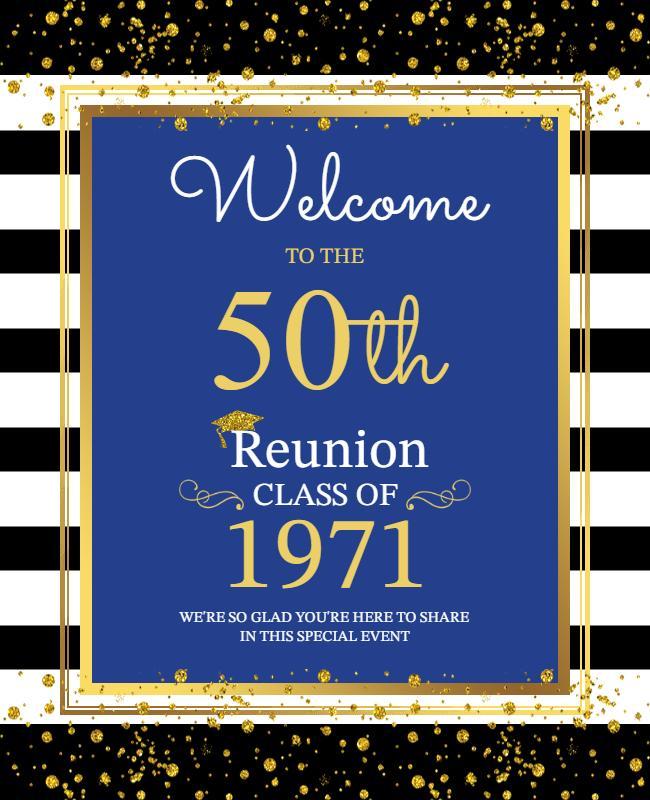 50th Class Reunion Celebration Flyer Template