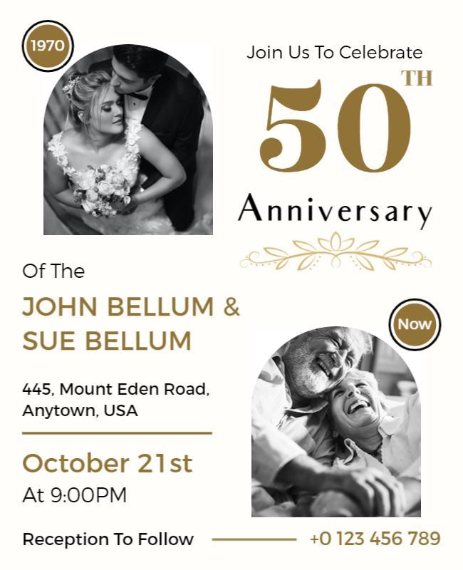 50th Wedding Anniversary Celebrate Flyer Template