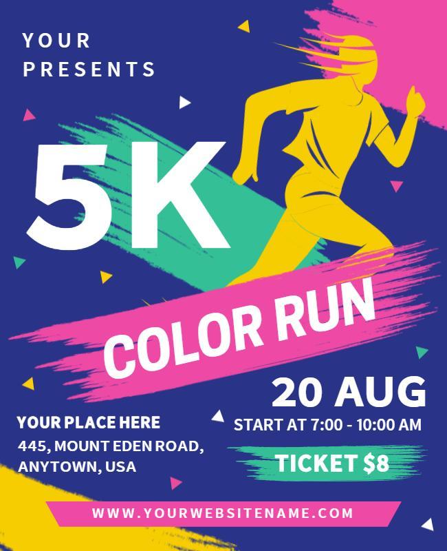 5k Charity Color Run Event Flyer Template