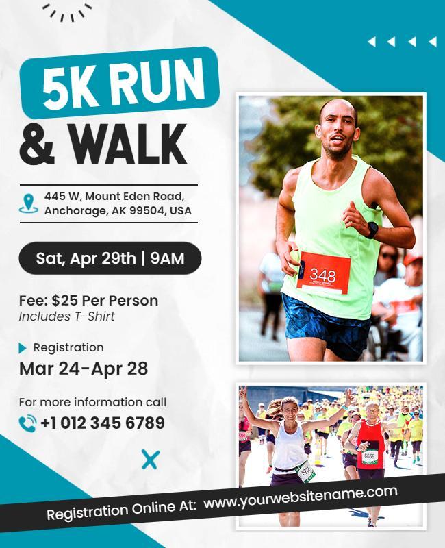 5k Charity Run and Walk Event Flyer Template