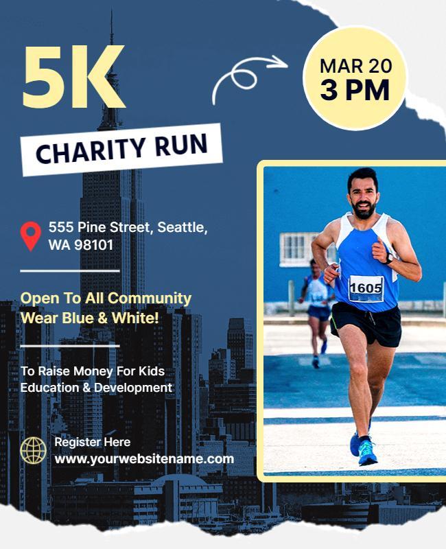 5k Charity Run Event Flyer Template