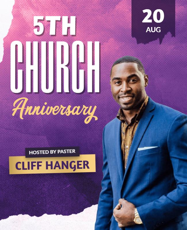 5th Church Anniversary Celebration Flyer Template