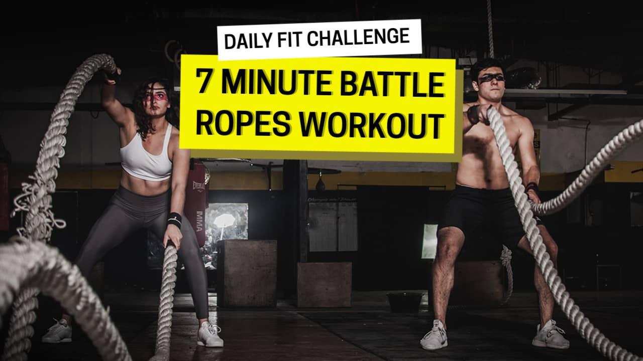 7 Minute Battle Ropes Fit Challenge YouTube Thumbnail Template