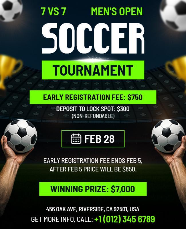 7 Vs 7 Soccer Tournament Flyer Template