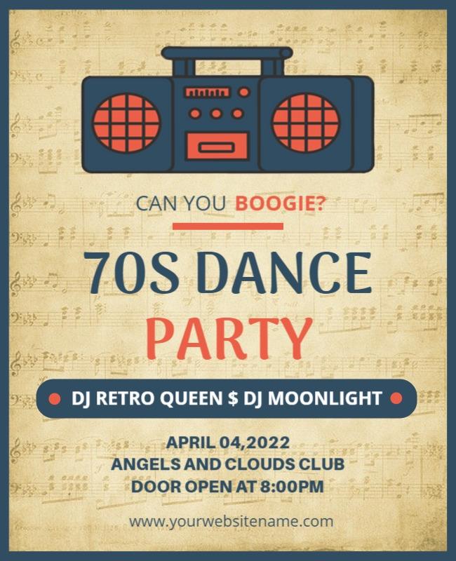 70s Dance Party Event Flyer Template