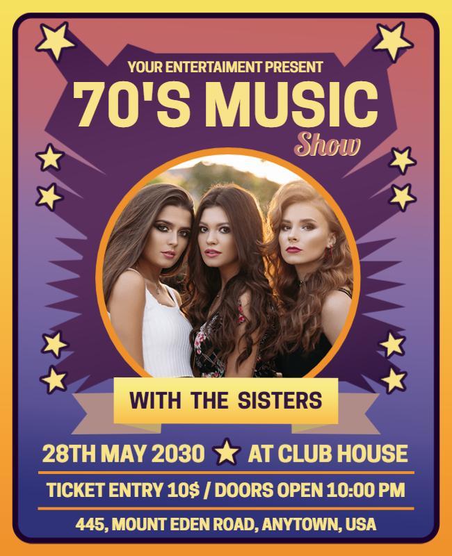 70s Music Show Flyer Template