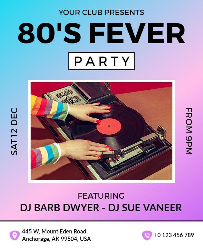 80s Dance Party Event Flyer Template