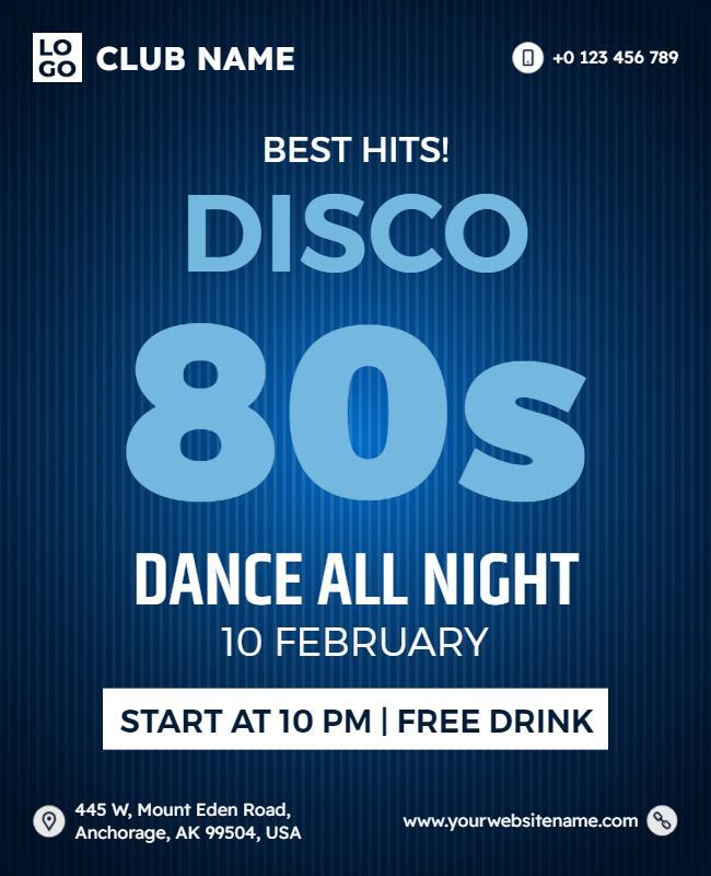 80s Disco Dance Night Event Flyer Template