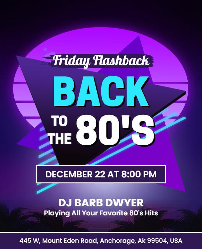 80s Retro Music Party Flyer Template