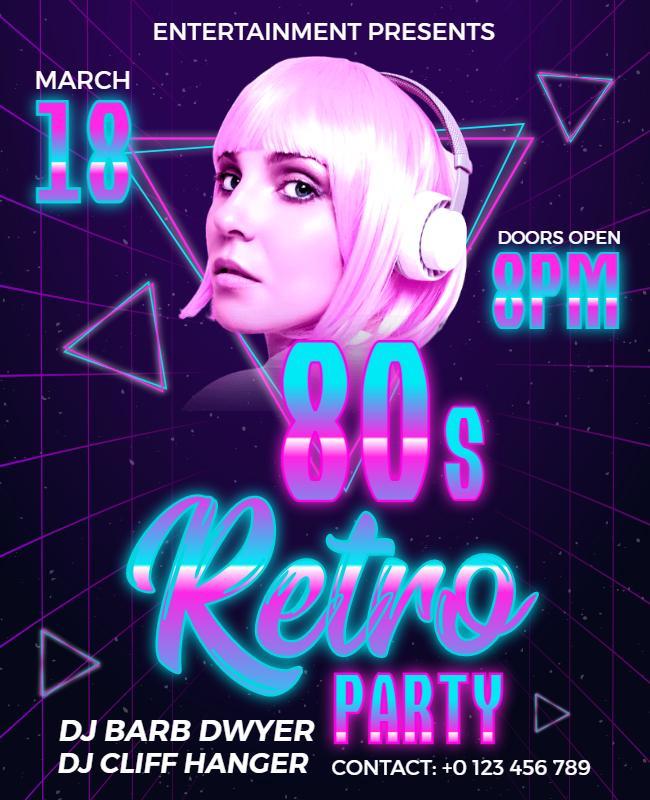 80s Retro Party Event Flyer Template