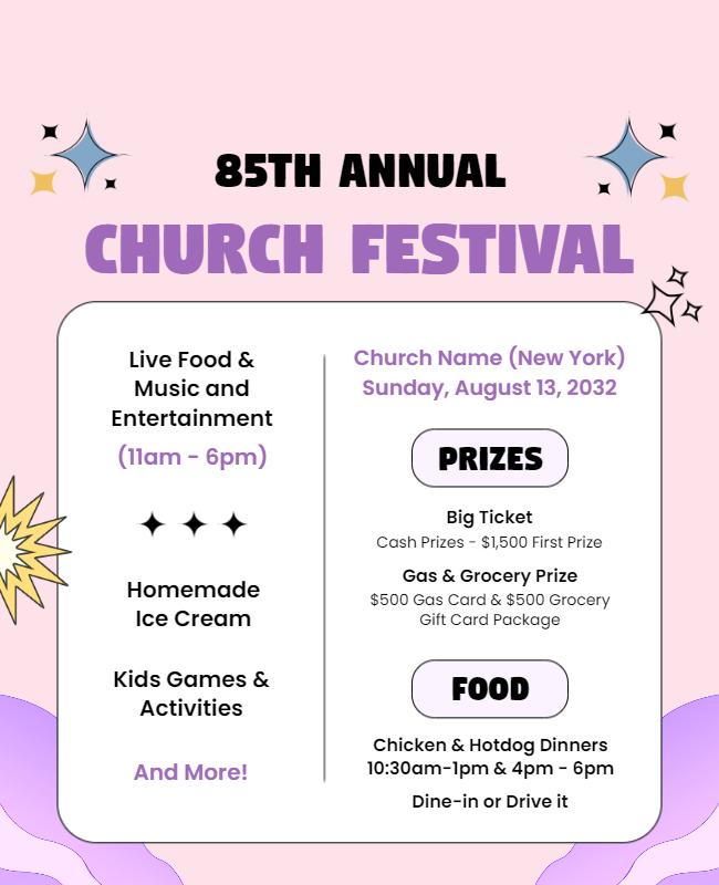 85th Annual Church Festival Event Flyer Template