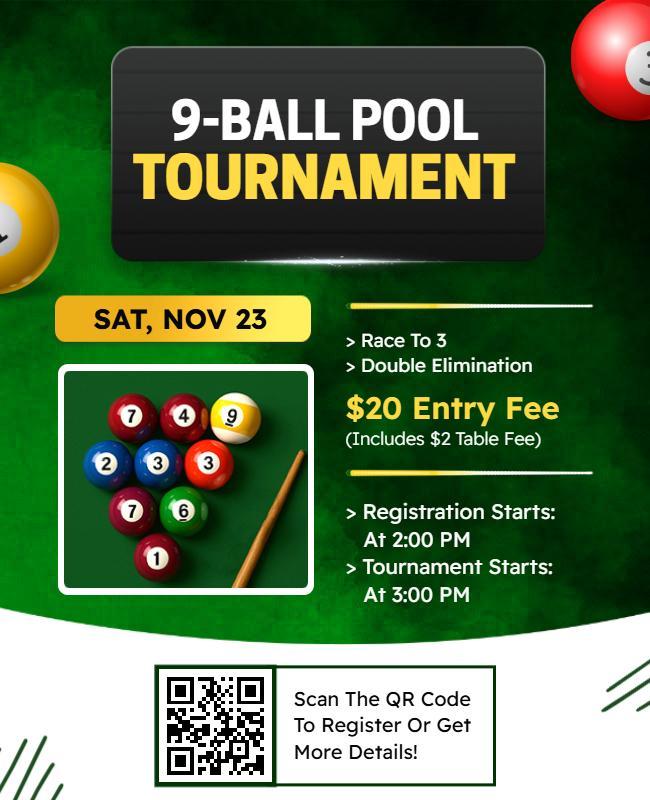 9-Ball Pool Tournament Event Flyer Template