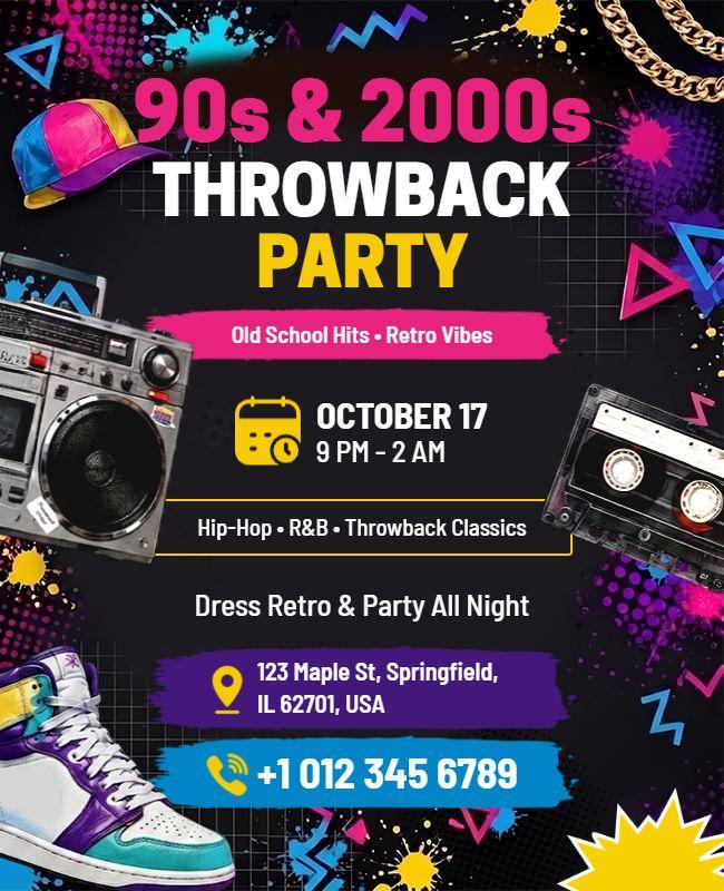 90s and 2000s Throwback Party Flyer Template