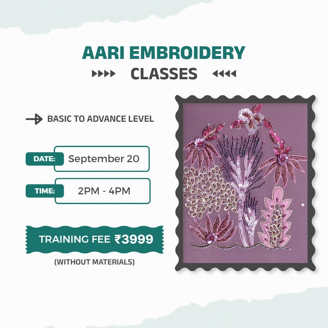 Aari Embroidery Classes Promotional Instagram Flyer Template