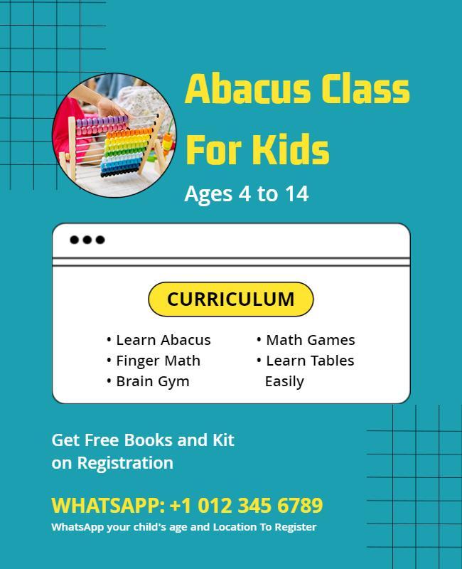 Abacus Learning Classes for Kids Flyer Template