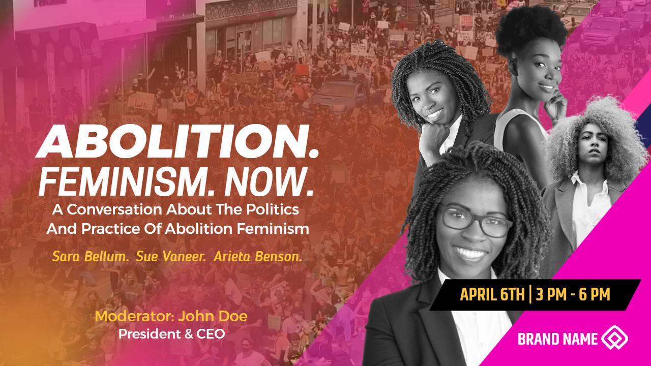 Abolition Feminism Discussion Event YouTube Thumbnail Template