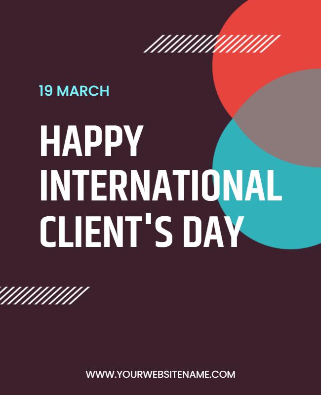 Abstract Colorful International Client's Day Poster Template