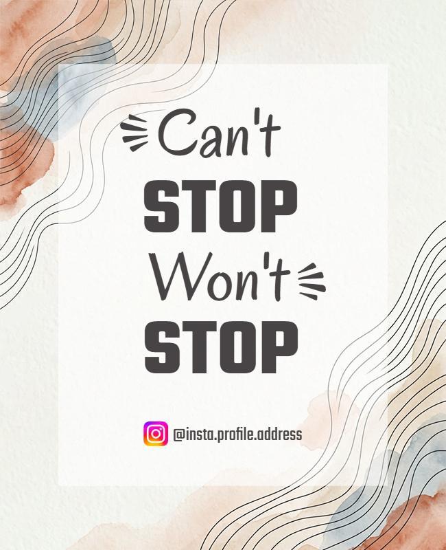 Abstract Pastel Motivation Quote with Creative Waves Flyer Template