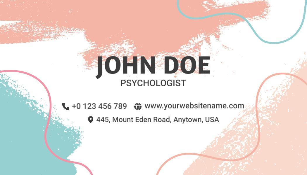 Abstract Soft Colors Psychology Therapy Business Card Template