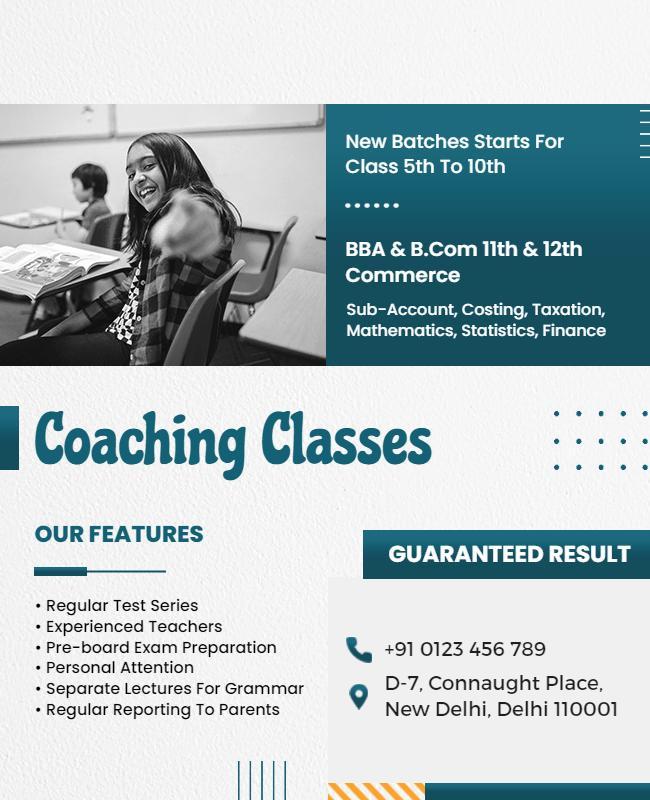 Academic Courses Coaching Classes Flyer Template