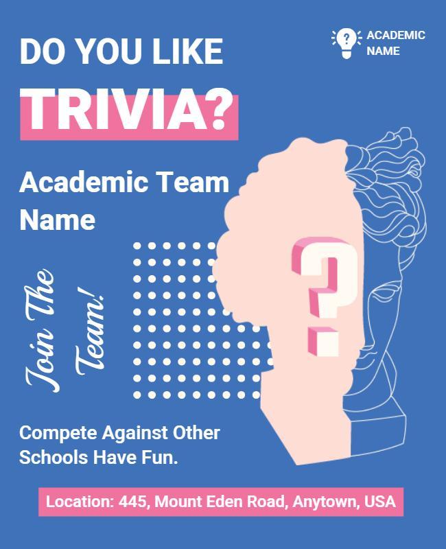 Academic Trivia Team Recruitment Flyer Template