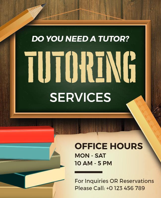 Chalkboard Theme Tutoring Services Flyer Template