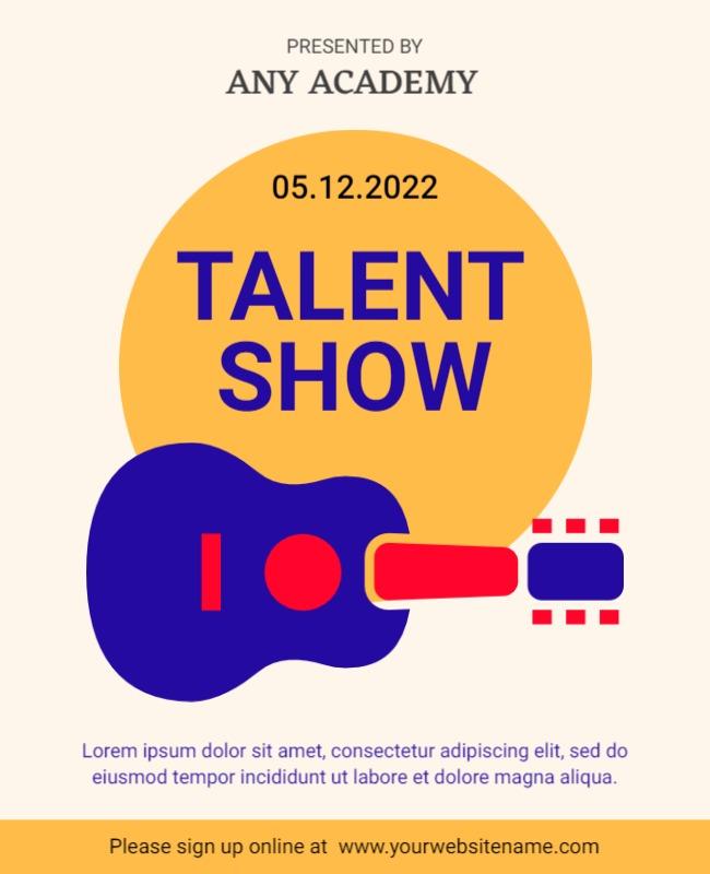 Academy Talent Show Guitar Theme Flyer Template