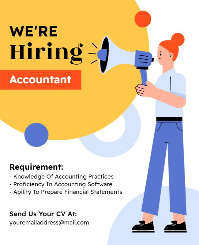 Accountant Job Vacancy Announcement Flyer Template