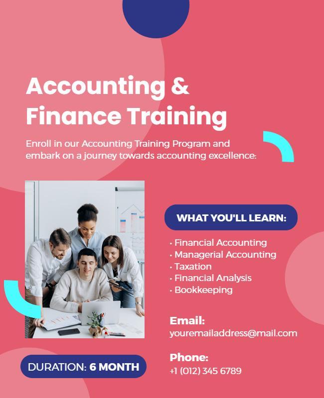 Accounting and Finance Training Program Flyer Template