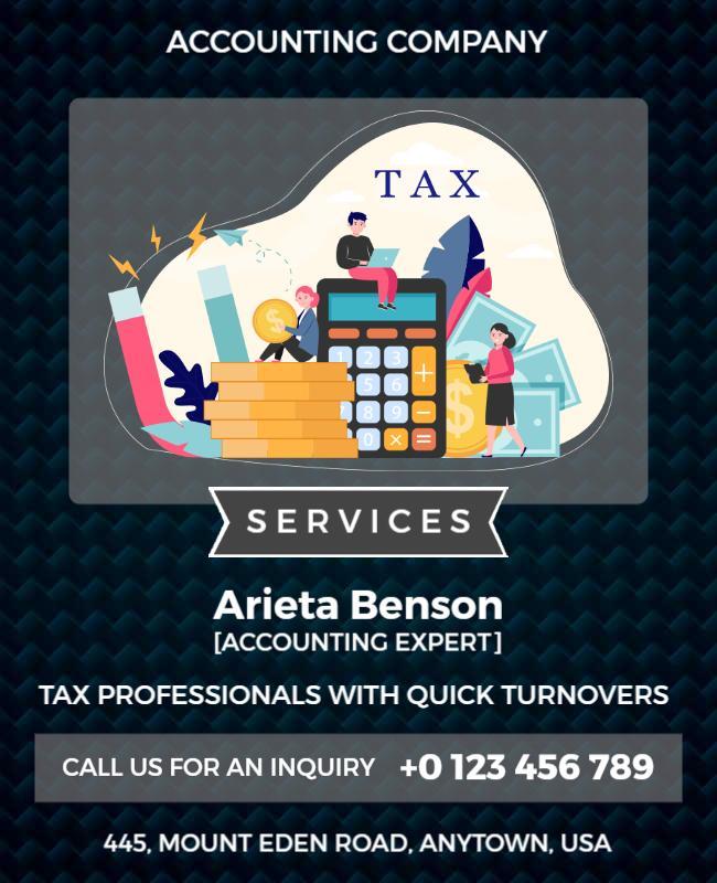 Professional Illustrated Tax Services Accounting Flyer Template