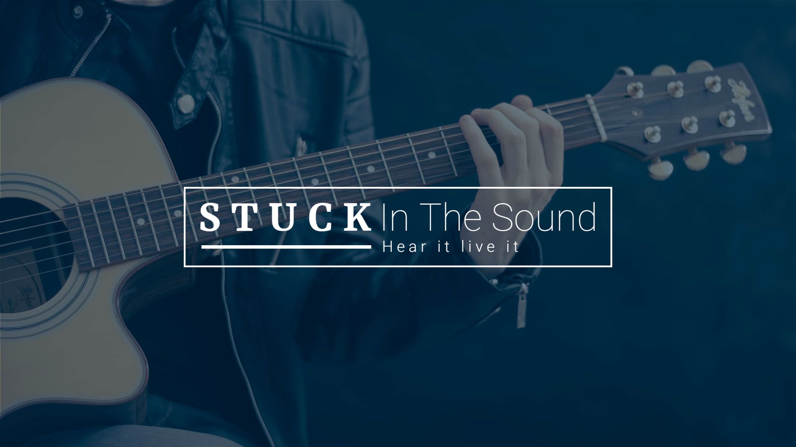 Acoustic Guitar Performance with Blue Background YouTube Banner Template