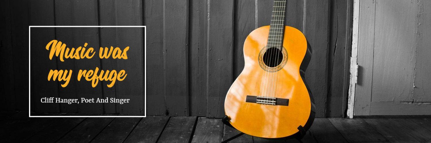 Acoustic Guitar with Black and Yellow Colors Twitter Banner Template
