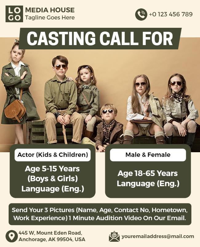 Acting Audition Casting Call Flyer Template