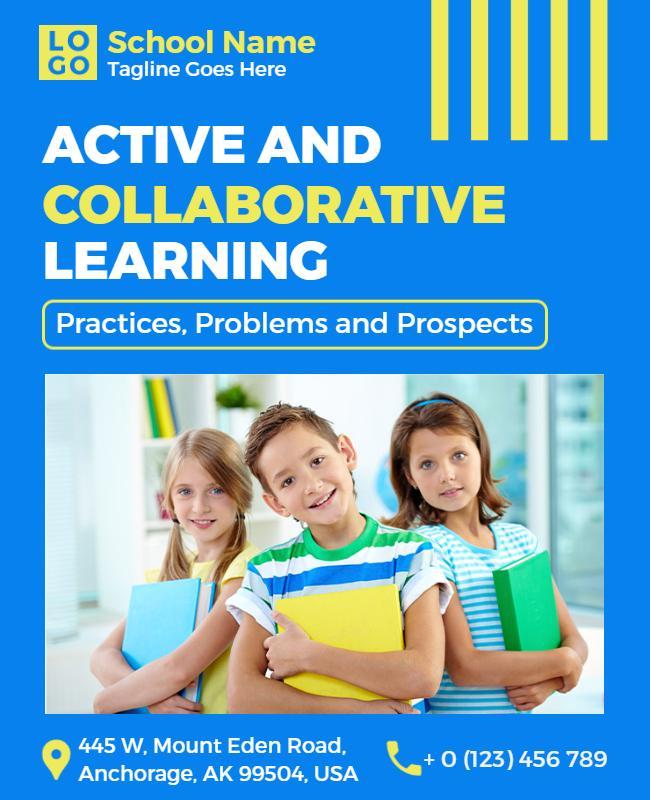 Active Collaborative Learning School Event Flyer Template