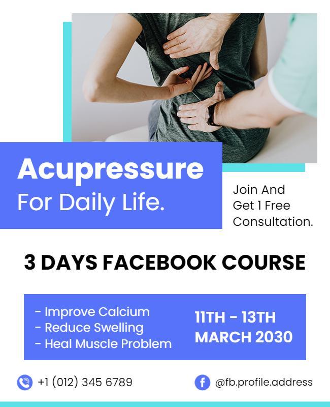 Acupressure Online Course Promotional Flyer Template