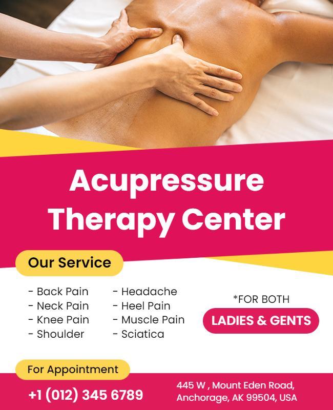 Acupressure Therapy Services Promotional Flyer Template