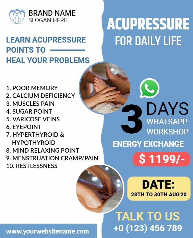 Acupressure Workshop Promotion Flyer Template