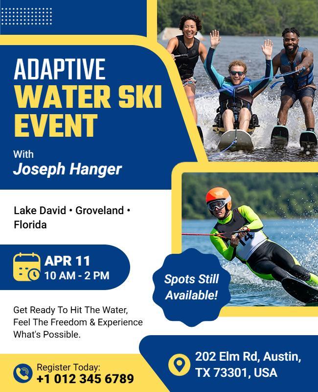 Adaptive Water Ski Event Promotion Flyer Template