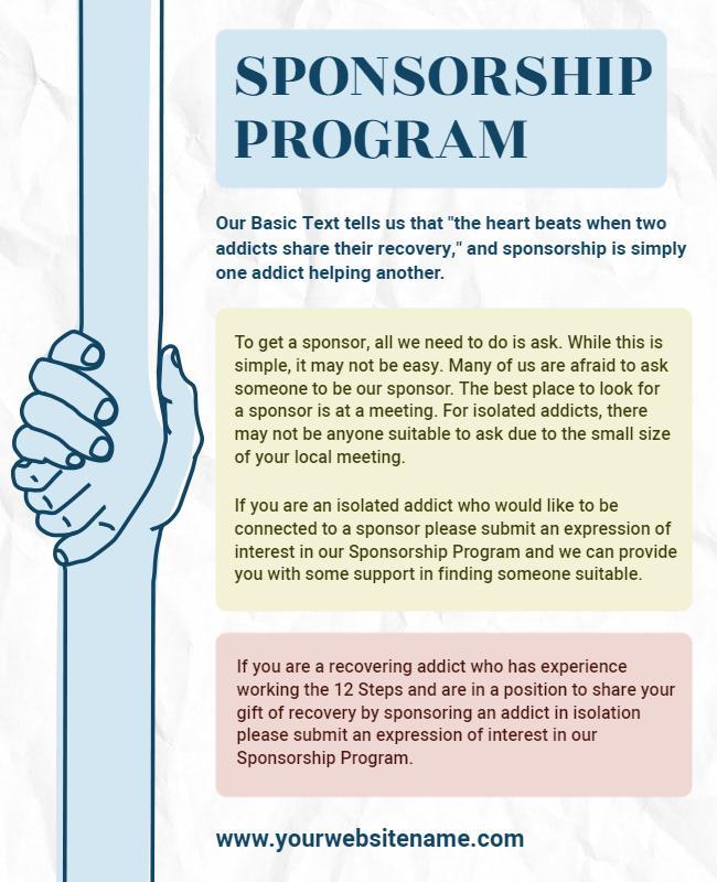 Addiction Recovery Sponsorship Program Flyer Template