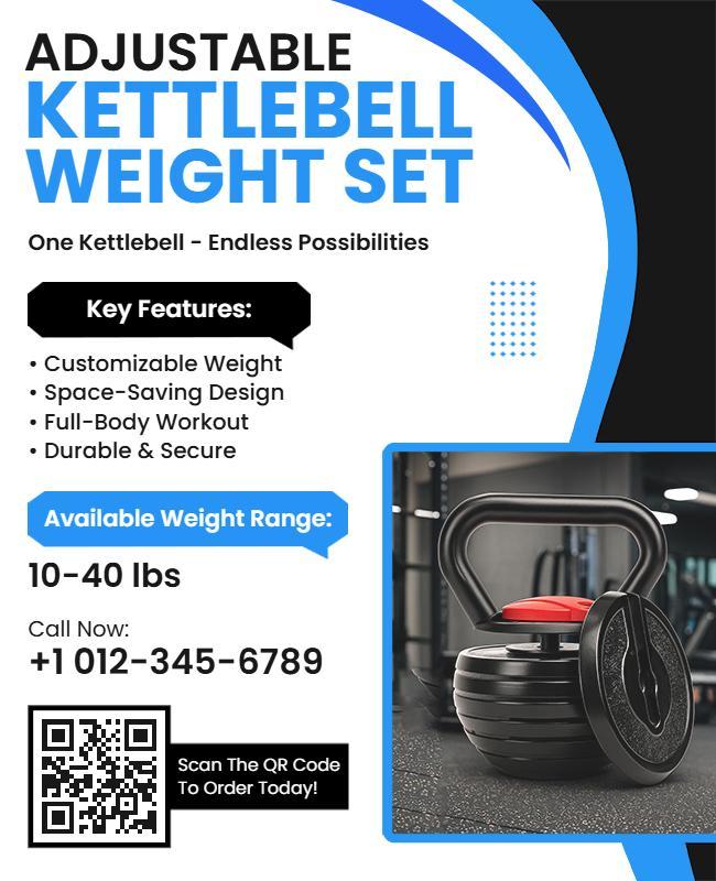 Adjustable Kettlebell Fitness Weight Set Flyer Template
