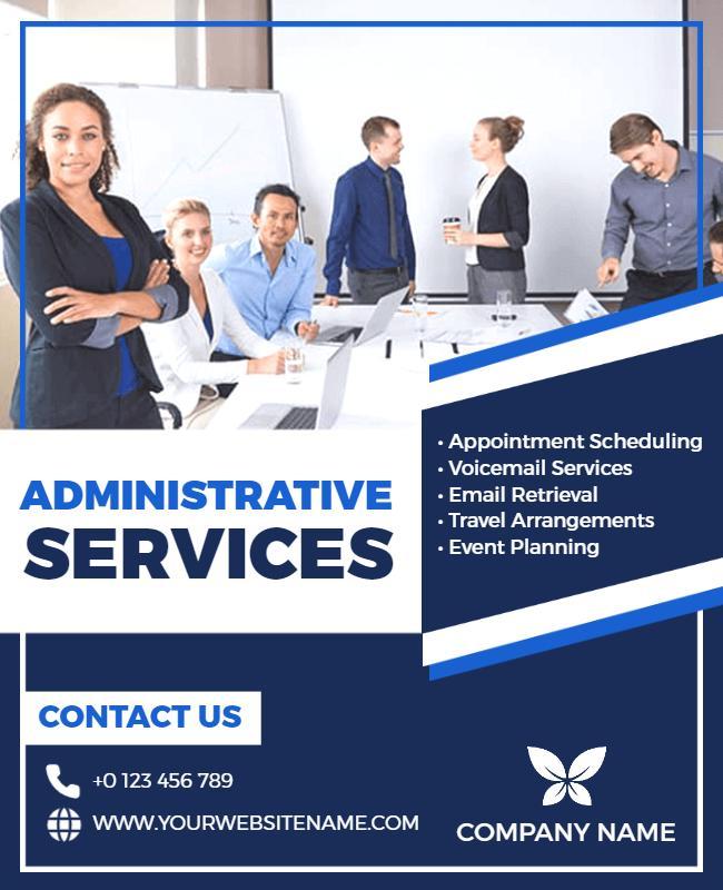 Administrative Support Services Promotional Flyer Template