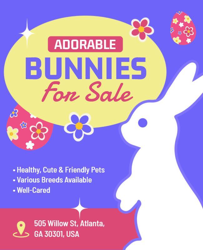 Adoption Bunny Sale Flyer Template