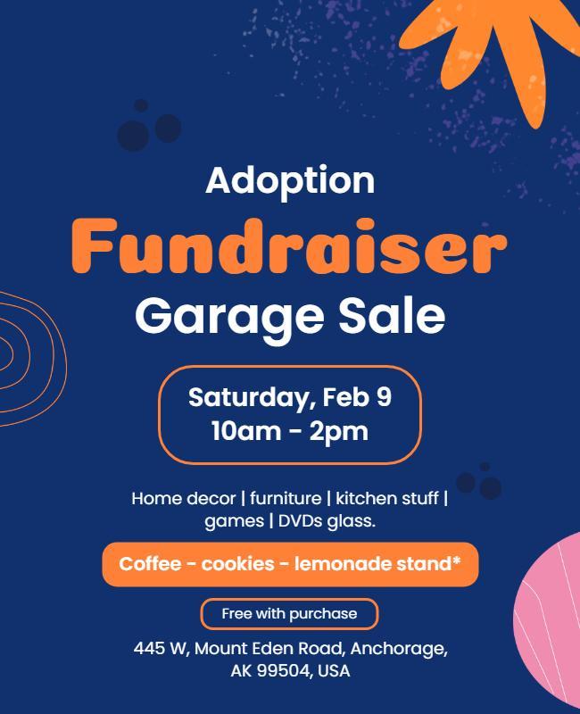 Adoption Fundraiser Garage Sale Event Flyer Template