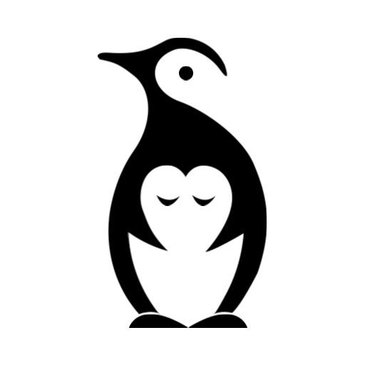 Adorable Black and White Penguin Design for Baby Logo Template