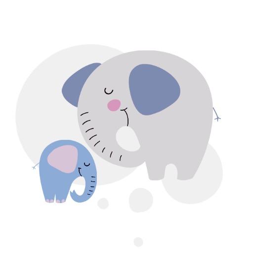 Adorable Gray and Blue Elephant Theme for Baby Logo Template