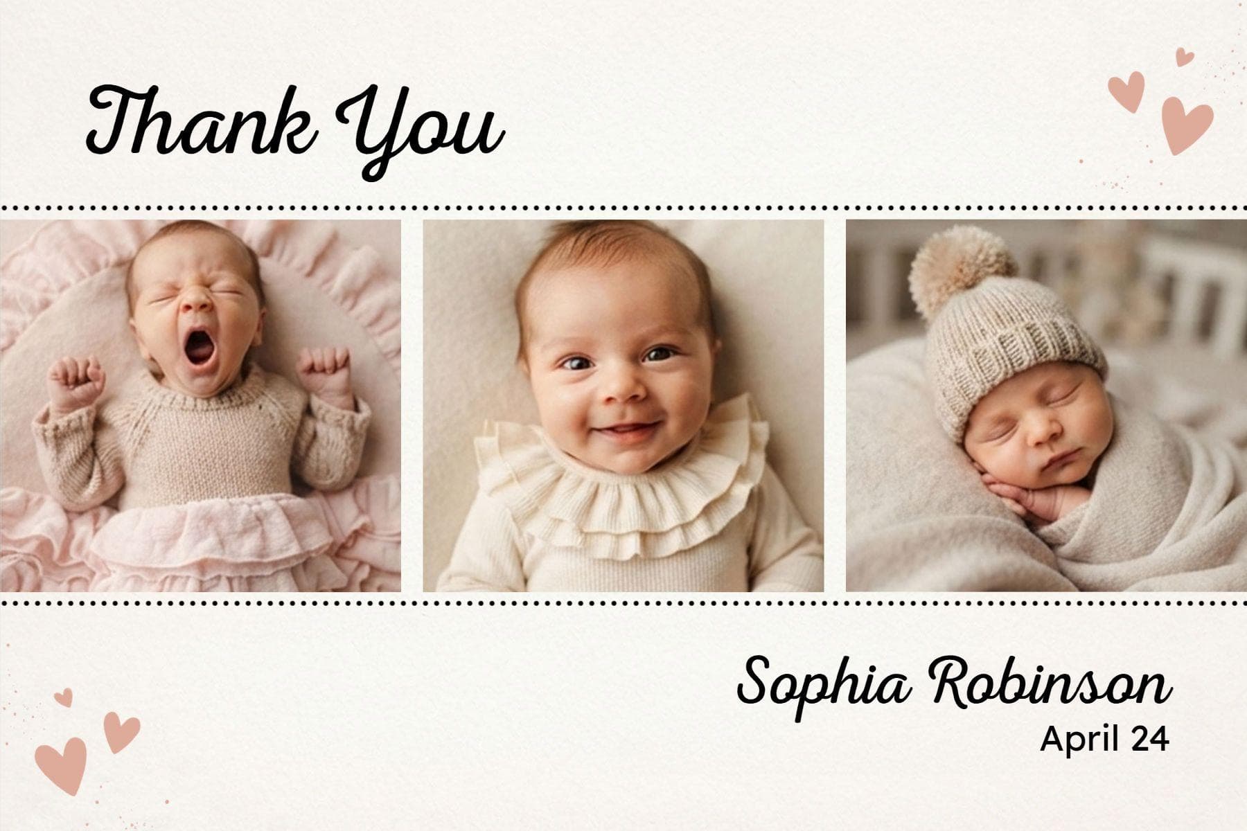 Adorable Newborn Thank You Postcard Template